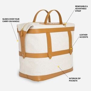 Paravel weekender scout tan vegan leather and canvas